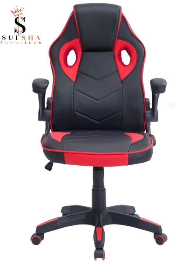 Soft Armrest Gaming Chair with high backrest and adjustible seat height and arm Computer chair ergonomic design that can be used as office chair