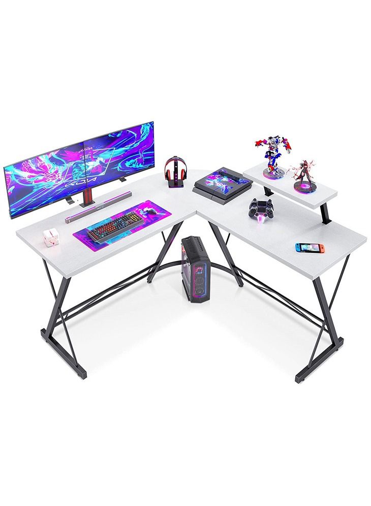 L Shaped Desk Home Office Gaming Desk with Large Monitor Stand