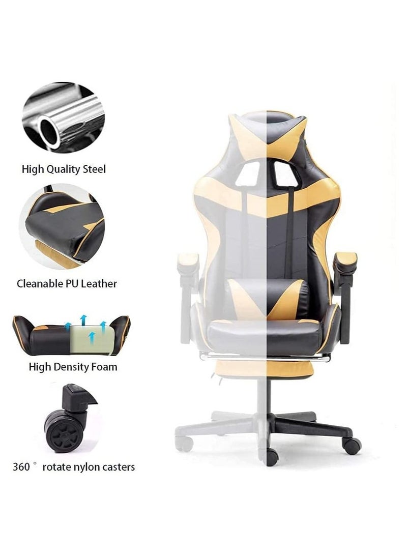 COOLBABY Gaming Chair Racing Style Office Chair Durable Leather Seat 360° Gaming Chair Upto 120 Kg