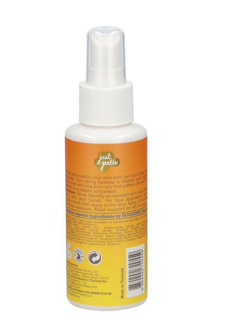 Just Gentle Kids Sunscreen Clear Spray SPF 50 PA+++ Reef Safe Non Nano - Reef safe & Ocean friendly. Suitable for kids 3 years +