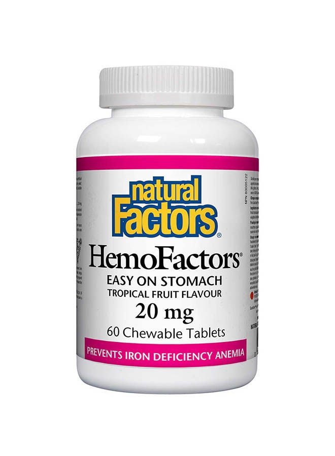 Natural Factors HemoFactors, 20 mg, 60 Chewable Tablets