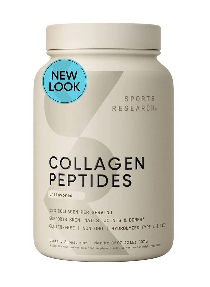 Sports Research Collagen Peptides Powder 'XL' Jar 32oz Unflavored