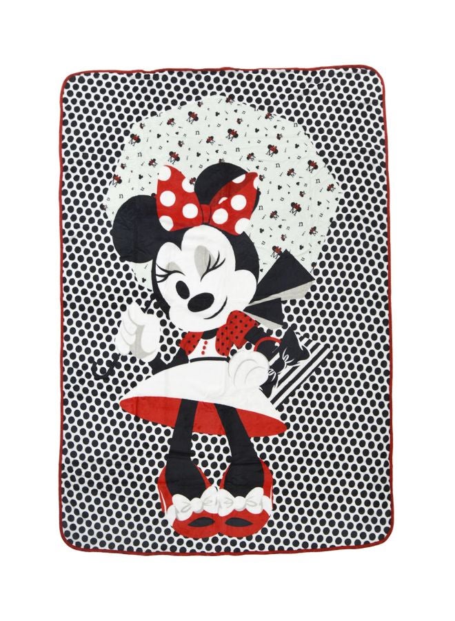 Minnie Printed Blanket Polyester White/Black/Red 160x220cm