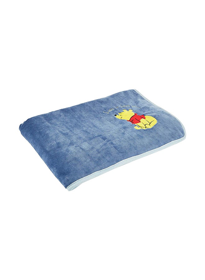 Winnie The Poo  Design Velvet Blanket polyester Blue 76x102cm