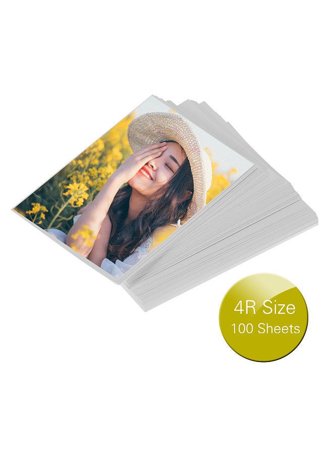 Professional 4R Size 100 Sheets Glossy Photo Paper 4.0 * 6.0 Inch 200gsm Waterproof Resistant High Gloss Finish Surface Quick Dry for Canon Epson HP Color Inkjet Printer