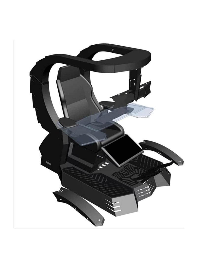 One Piece Gaming Cabin Space Capsule Ergonomic Gaming Computer Seat Lazy Seat With Three Display Screens Adjustable Angle