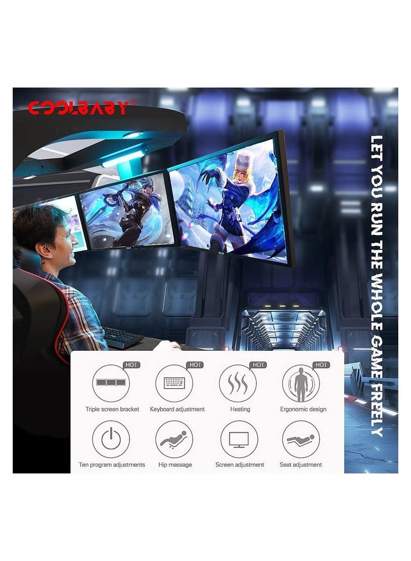 One Piece Gaming Cabin Space Capsule Ergonomic Gaming Computer Seat Lazy Seat With Three Display Screens Adjustable Angle