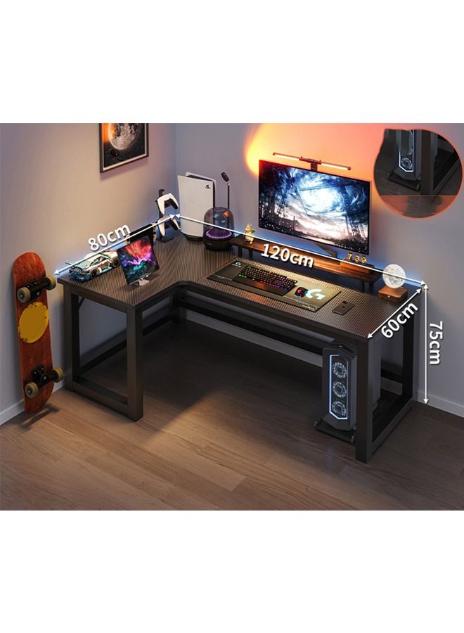 Computer left Corner Desk,for Home Office,Sturdy Writing Workstation, Gaming Desk120X75X80 Cm Brown