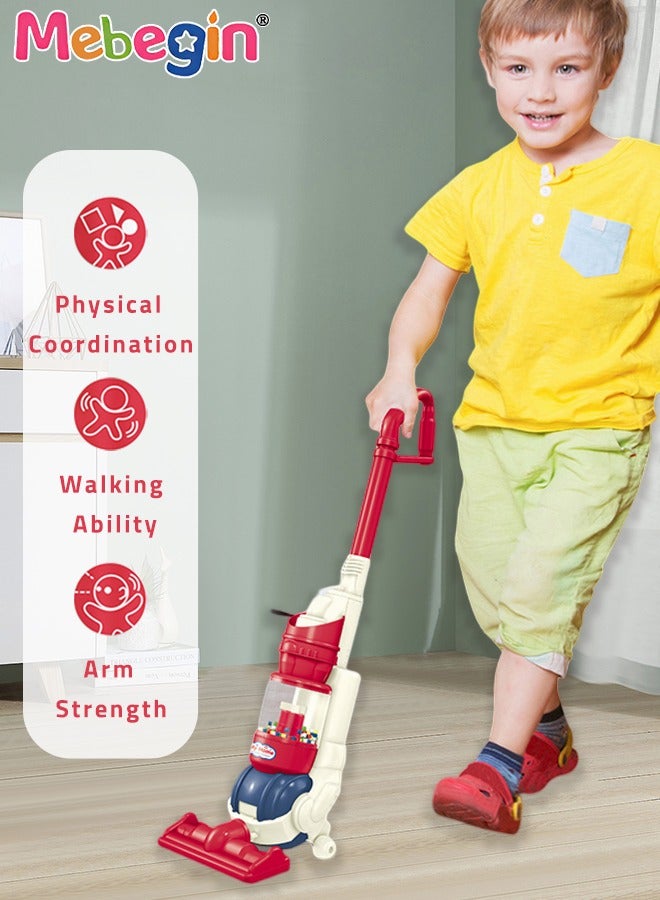 4 in 1 Electric Kids Vacuum Cleaner Toy for Toddler with Lights and Sounds Pretend Play Toy Vacuum Cleaner Toddler Best Gift for Boys and Girls