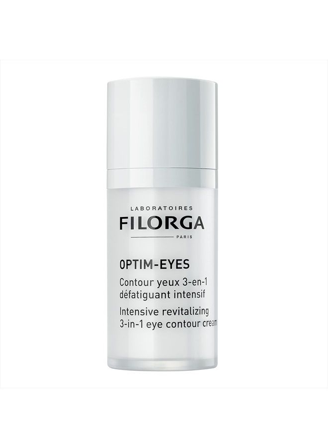 Filorga Optim-Eyes Eye Cream, Revitalizing 3-in-1 Skin Treatment for Rapid Reduction of Dark Circles, Wrinkles & Puffiness Around the Eyes, 0.5 fl. oz.