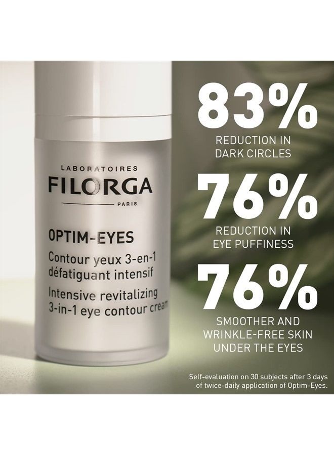 Filorga Optim-Eyes Eye Cream, Revitalizing 3-in-1 Skin Treatment for Rapid Reduction of Dark Circles, Wrinkles & Puffiness Around the Eyes, 0.5 fl. oz.