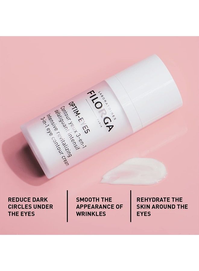 Filorga Optim-Eyes Eye Cream, Revitalizing 3-in-1 Skin Treatment for Rapid Reduction of Dark Circles, Wrinkles & Puffiness Around the Eyes, 0.5 fl. oz.