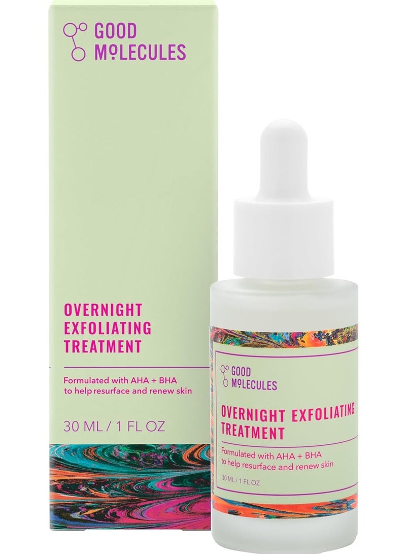 Overnight Exfoliating Treatment 30ml/1oz - Facial Exfoliant With AHA to Resurface for Even Tone and Texture - Pore Minimizer, Anti-aging Skin Care for Face with Salicylic Acid