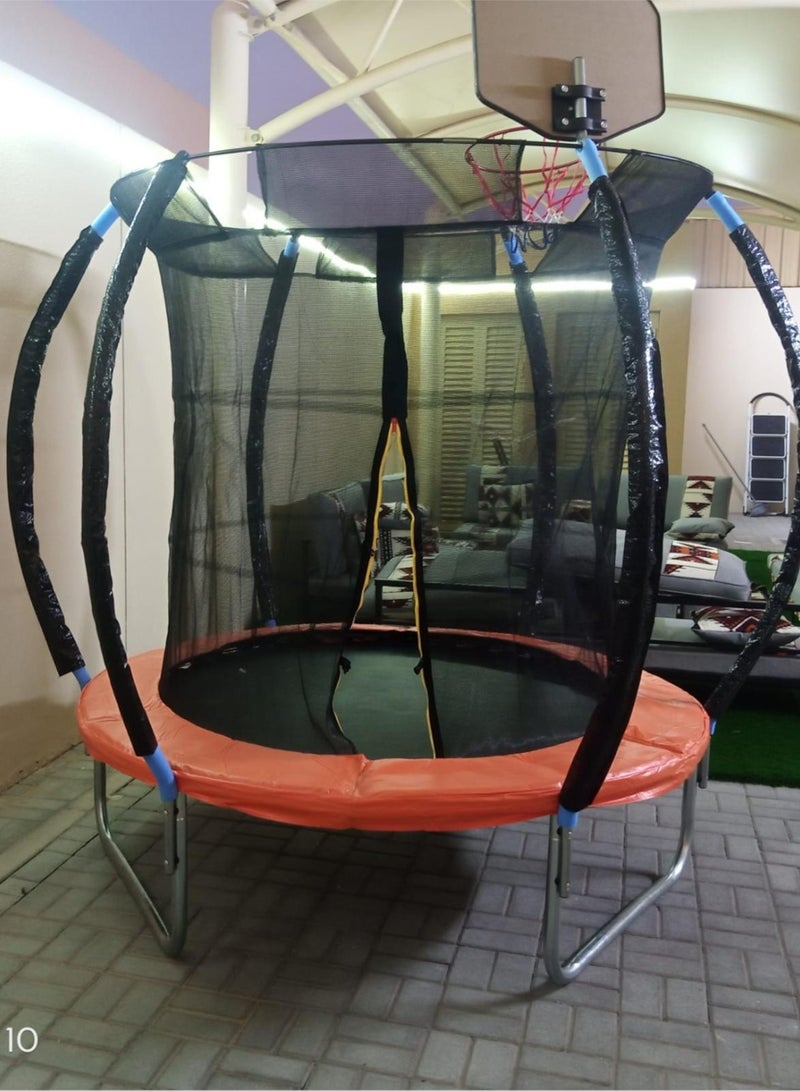 Round Tent Safety Trampoline 6FT/8FT Park Trampolines Fitness Jumping