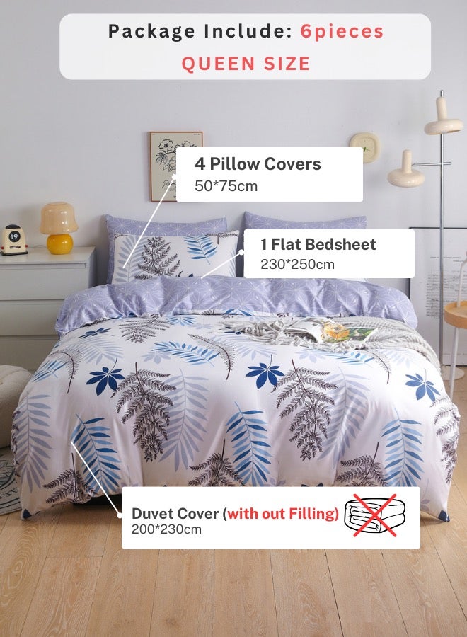 Bedding set without Filler, Reversible Duvet Cover Set, with a Lovely Leaf Design