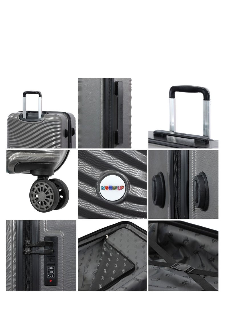 Biggdesign Lightweight Moods Up Carry On Luggage with Spinner Wheel and Lock System Anthracite 24-Inch