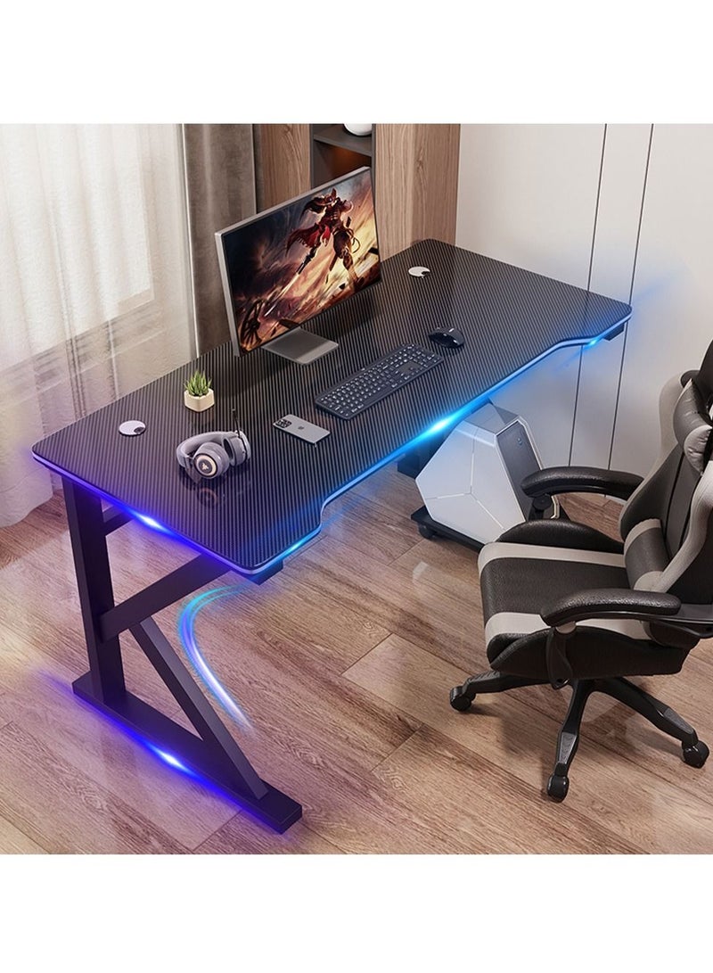 Ergonomic Gaming Desk 31.5 Inch,PC Gaming Table, K Shaped Gaming Computer Desk, Carbon Fiber Home Office Gamer Desk Black