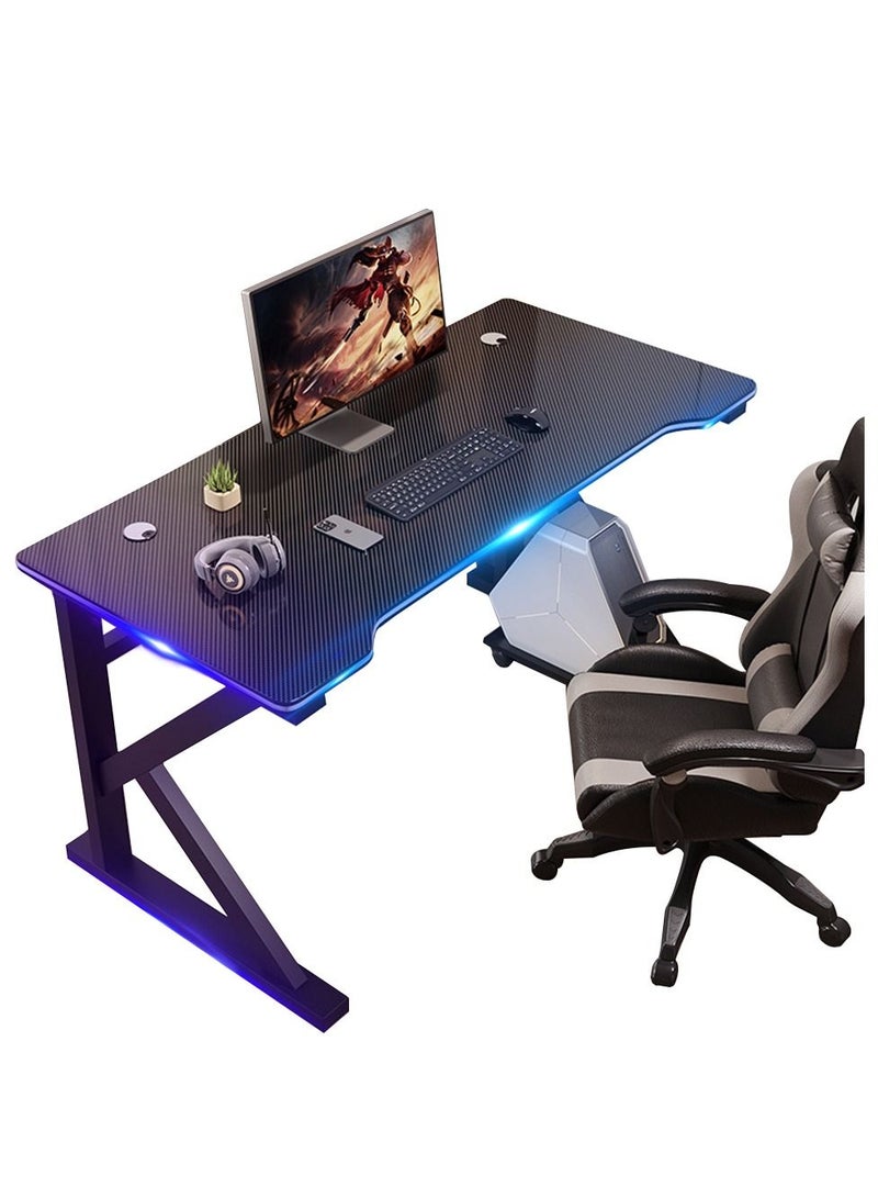 Ergonomic Gaming Desk 31.5 Inch,PC Gaming Table, K Shaped Gaming Computer Desk, Carbon Fiber Home Office Gamer Desk Black