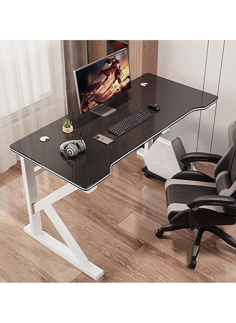 Ergonomic Gaming Desk 31.5 Inch,PC Gaming Table, K Shaped Gaming Computer Desk, Carbon Fiber Home Office Gamer Desk Black