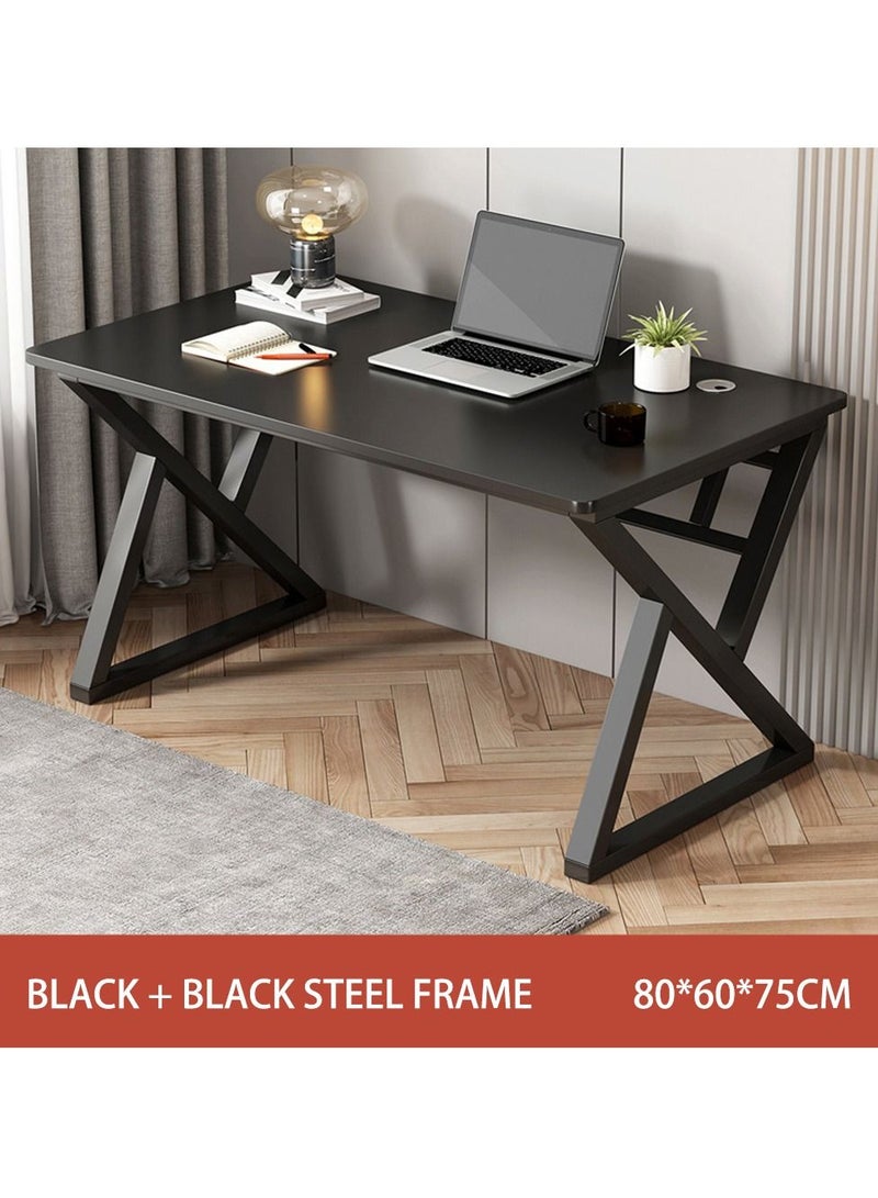 Exquisite Modern Home Office Desk Computer Desk Industrial Style Desk Study Writing Workstation with Sturdy Metal Frame Table,Computer Gaming Desk,Vanity Desk, Bedside Tables（80*60*75cm）