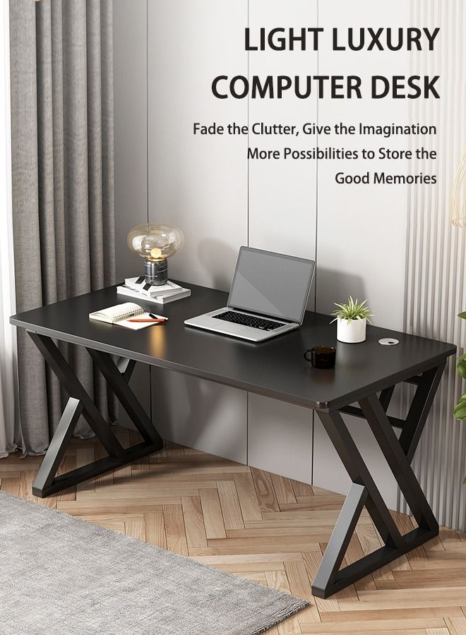 Exquisite Modern Home Office Desk Computer Desk Industrial Style Desk Study Writing Workstation with Sturdy Metal Frame Table,Computer Gaming Desk,Vanity Desk, Bedside Tables（80*60*75cm）