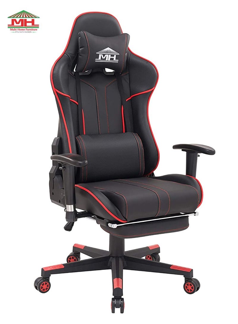 Best Executive Video Computer Gaming Chair MH-RJ8887-RED With Fully Reclining Foot Rest And Soft Leather