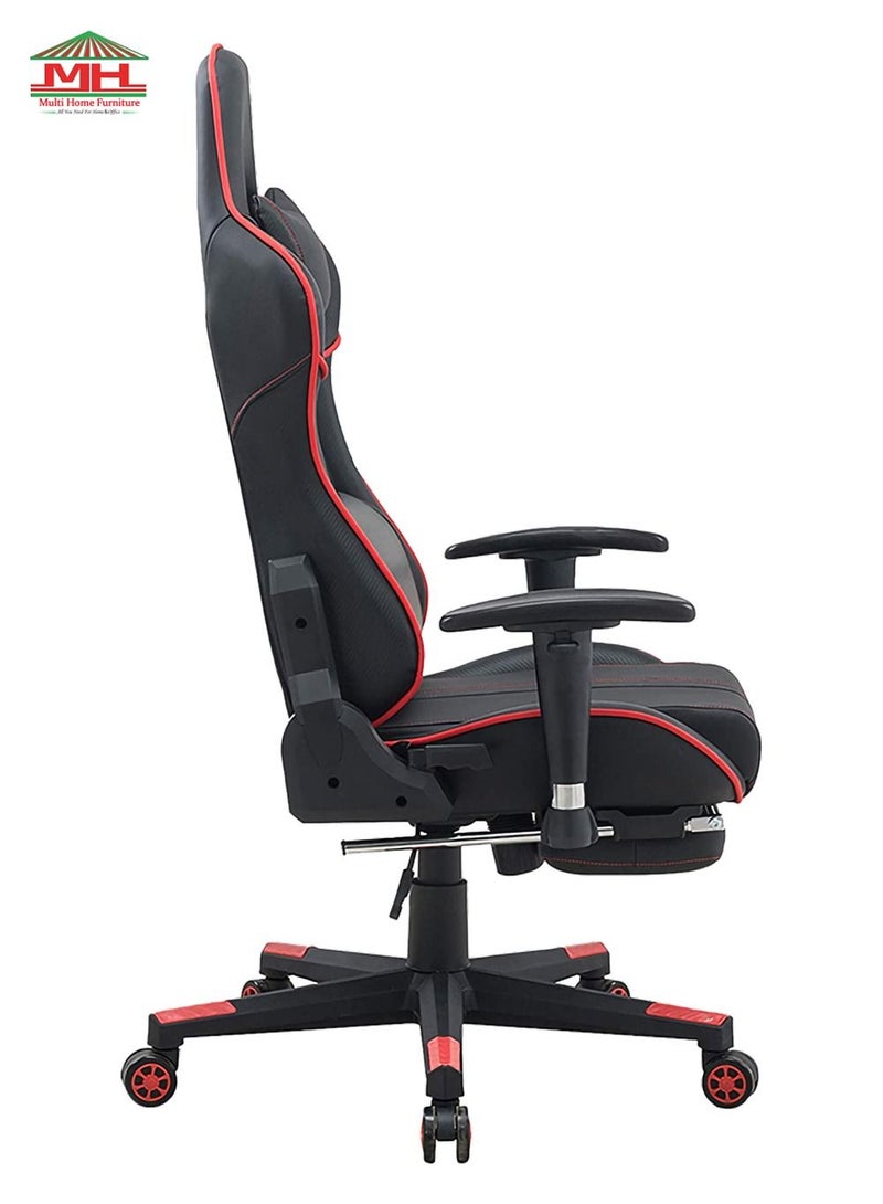 Best Executive Video Computer Gaming Chair MH-RJ8887-RED With Fully Reclining Foot Rest And Soft Leather