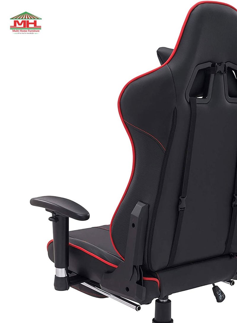 Best Executive Video Computer Gaming Chair MH-RJ8887-RED With Fully Reclining Foot Rest And Soft Leather