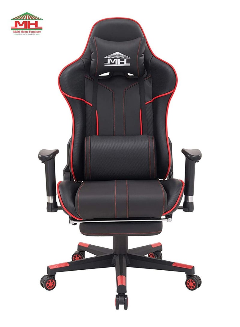 Best Executive Video Computer Gaming Chair MH-RJ8887-RED With Fully Reclining Foot Rest And Soft Leather