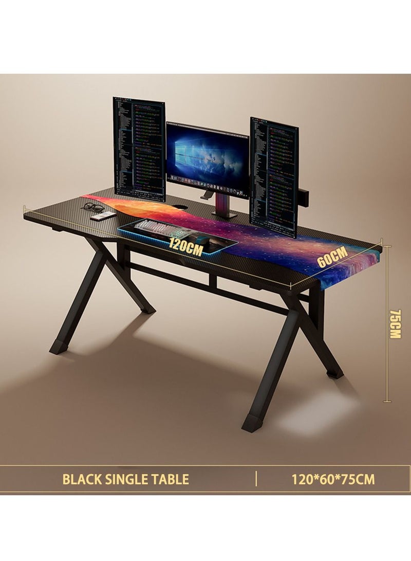 Gaming Computer Desk with Metal Frame for Home Office Black（120*60*75cm）