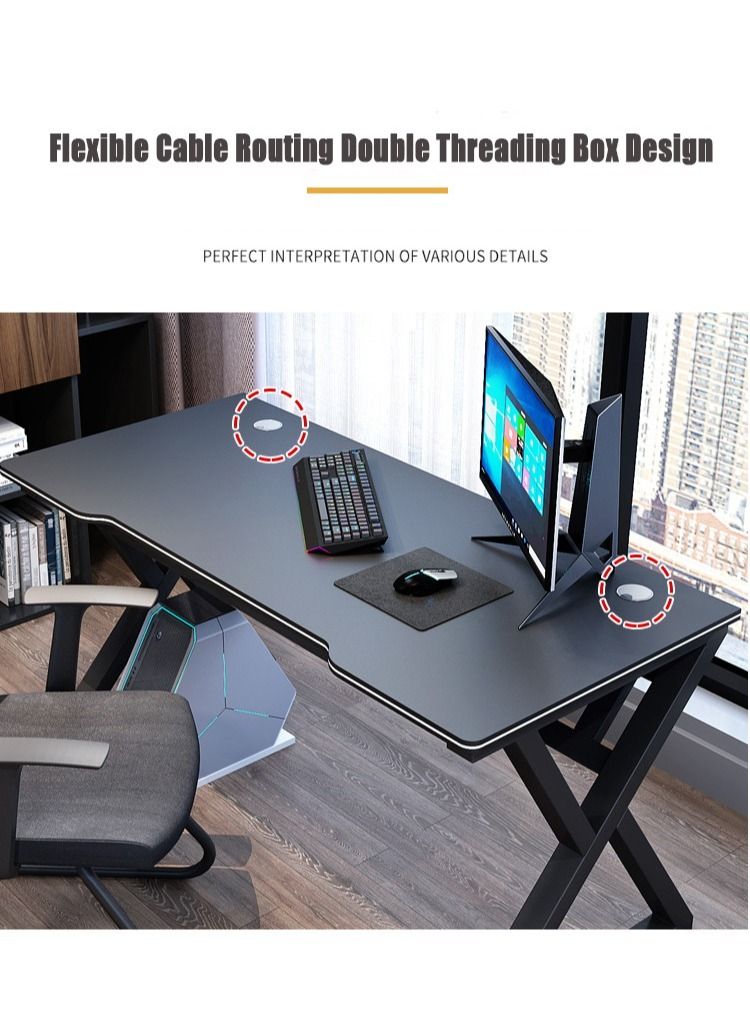 Gaming Desk for Gamer Room, Workstation, Bedroom（100*60*75cm）