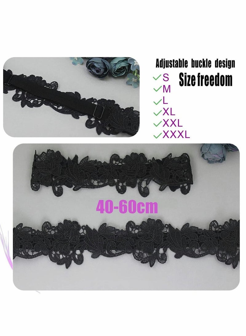 Wedding Garters for Bride, Adjustable 40-60 cm Lace Bridal Garter Set for Women Bride