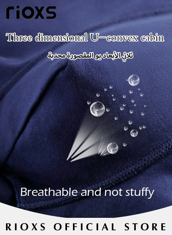 Men's 4 Pack Cotton Boxer Brief Sets Breathable Underwear Soft Stretch Boxer Shorts