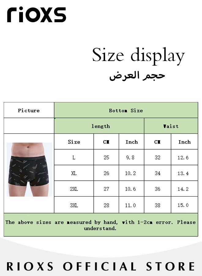 Men's 4 Pack Cotton Boxer Brief Sets Breathable Underwear Soft Stretch Boxer Shorts
