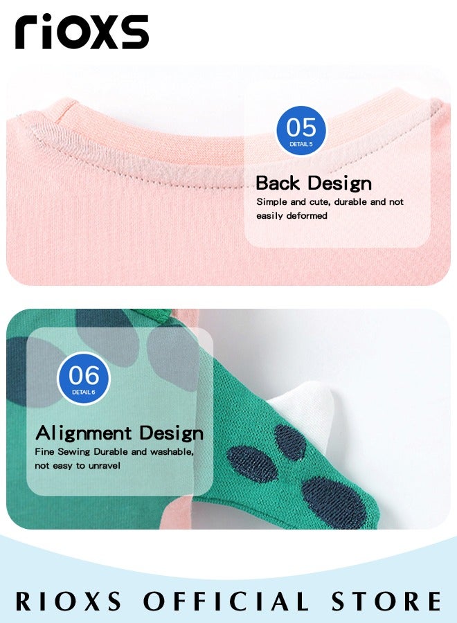 Toddler Boys Short Sleeve T-Shirts, Crewneck Cartoon Dinosaur Shirts, Fashion Breathable Soft Cotton T-ShirtTee Tops for Kids, Classic Graphic Short Sleeve Tees, Perfect for Daily Wearing, School and Other Outdoor Activities