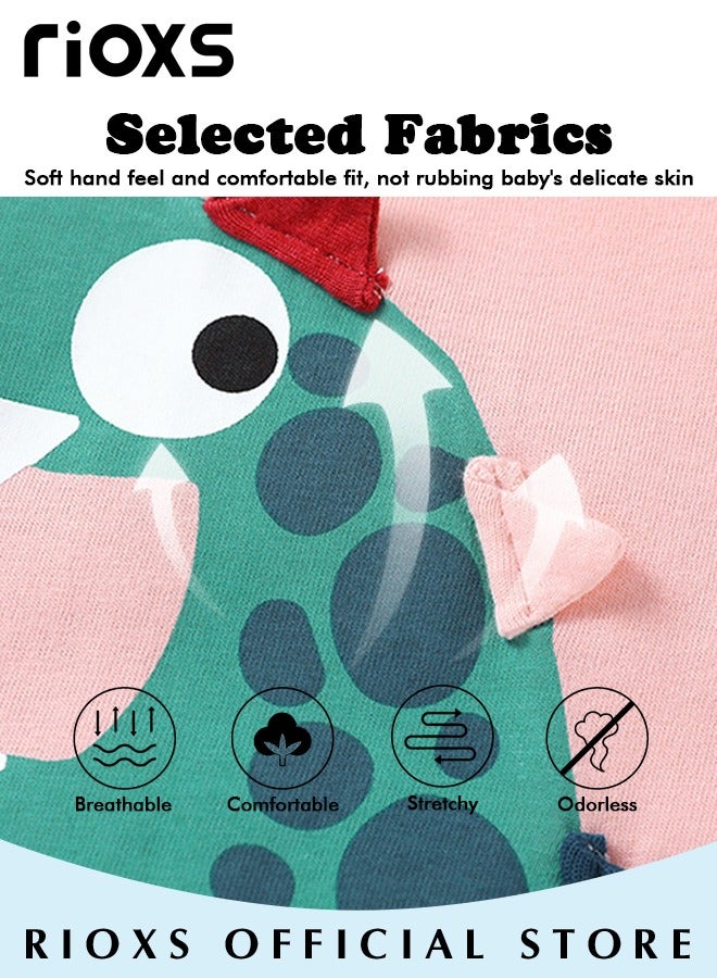 Toddler Boys Short Sleeve T-Shirts, Crewneck Cartoon Dinosaur Shirts, Fashion Breathable Soft Cotton T-ShirtTee Tops for Kids, Classic Graphic Short Sleeve Tees, Perfect for Daily Wearing, School and Other Outdoor Activities