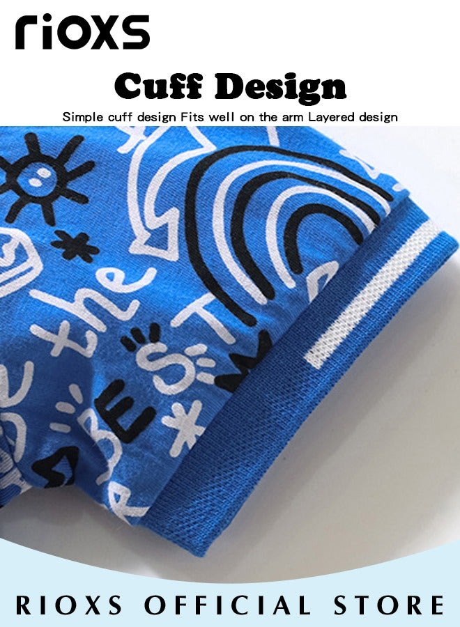 Toddler Boys Fashionable Comfortable Tops, Breathable Soft 100% Cotton T-Shirt, Classic Graphic Short Sleeve Tees, Perfect for Daily Wearing, School and other Outdoor Activities