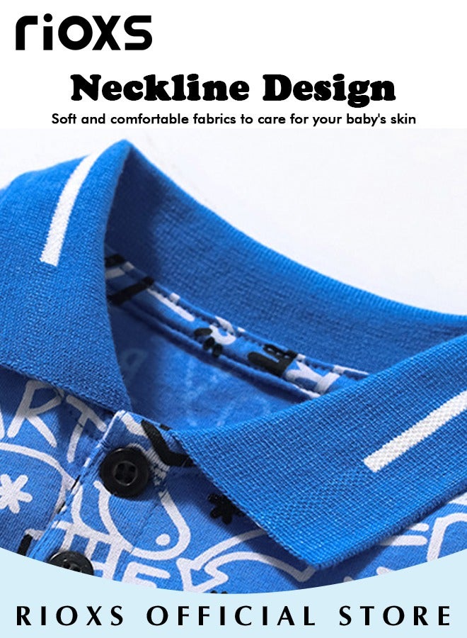 Toddler Boys Fashionable Comfortable Tops, Breathable Soft 100% Cotton T-Shirt, Classic Graphic Short Sleeve Tees, Perfect for Daily Wearing, School and other Outdoor Activities