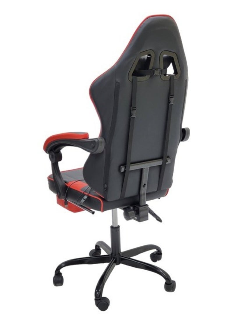 Gaming Chair Ergonomic Executive PUBG-3D 360° Rolling Swivel Reclining Computer Chair PU Leather Adjustable Height with Headrest Pillow Cushion & Lumber Support Back, Premium Foam Red & Black