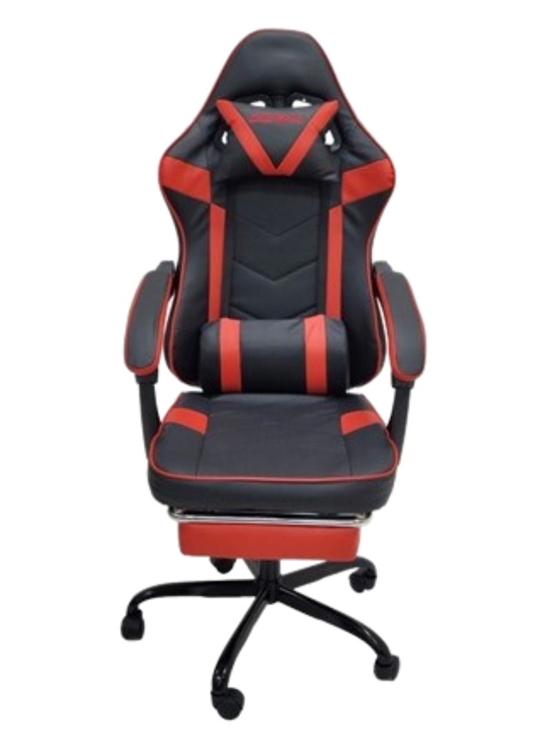 Gaming Chair Ergonomic Executive PUBG-3D 360° Rolling Swivel Reclining Computer Chair PU Leather Adjustable Height with Headrest Pillow Cushion & Lumber Support Back, Premium Foam Red & Black