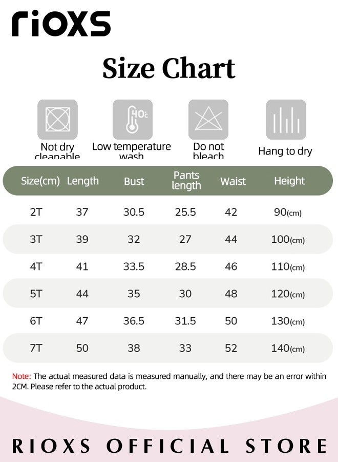 Toddler Girls Top and Short Sets Kids Short Sleeve Shirt Short Pants Suits Breathable 100% Cotton Outfits Summer Playwear