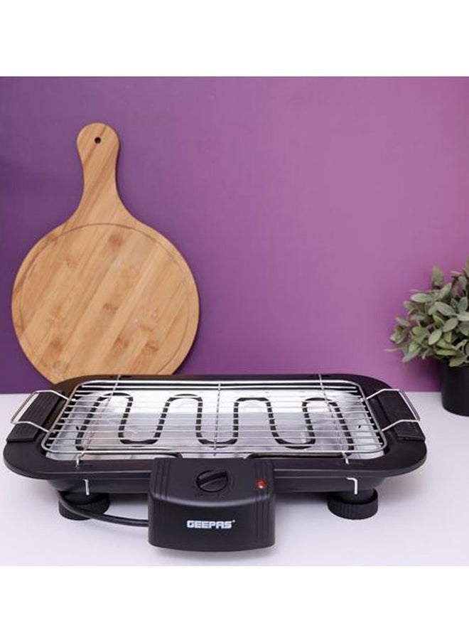 Electric Barbecue Grill - Table Grill, Auto-Thermostat Control with Overheat Protection - Space Saving, Detachable Heating Element - Ideal for BBQ Perfect for both Indoor & Outdoor cooking | 2 Years Warranty 2000 W GBG877 Black