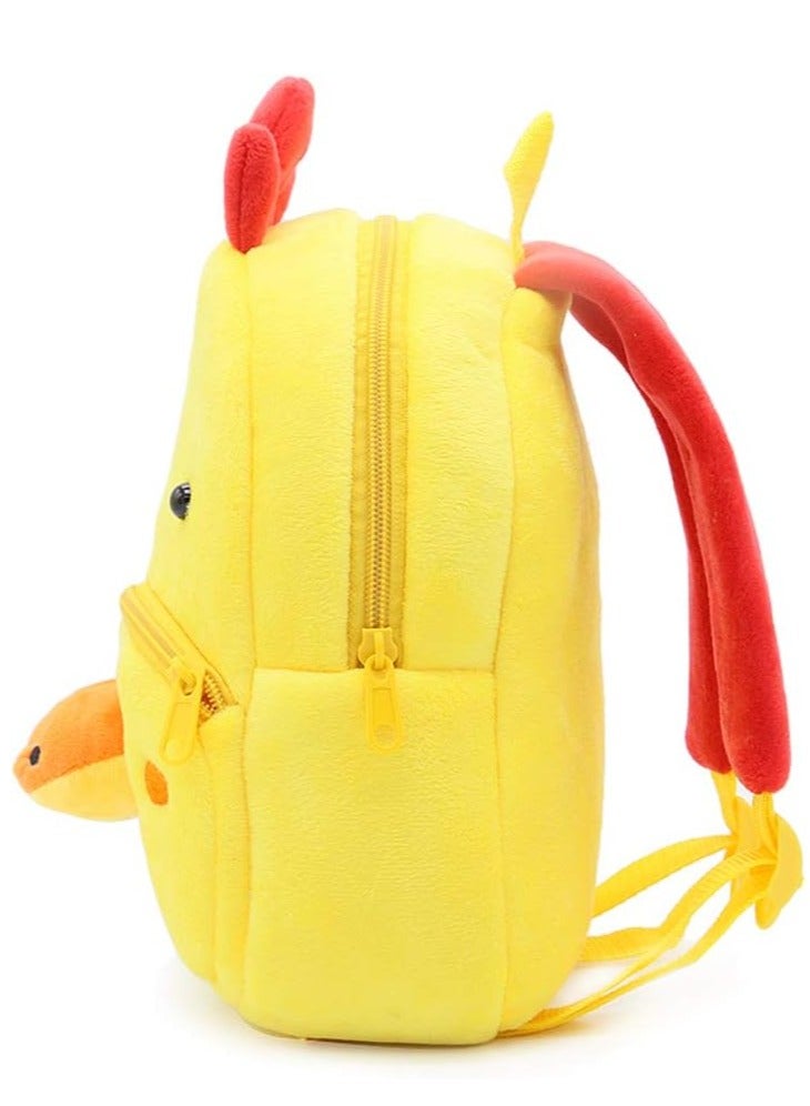 Cartoon chicken plush animal backpack Children's Kindergarten Knapsack Soft light Mini toy backpack Birthday gift