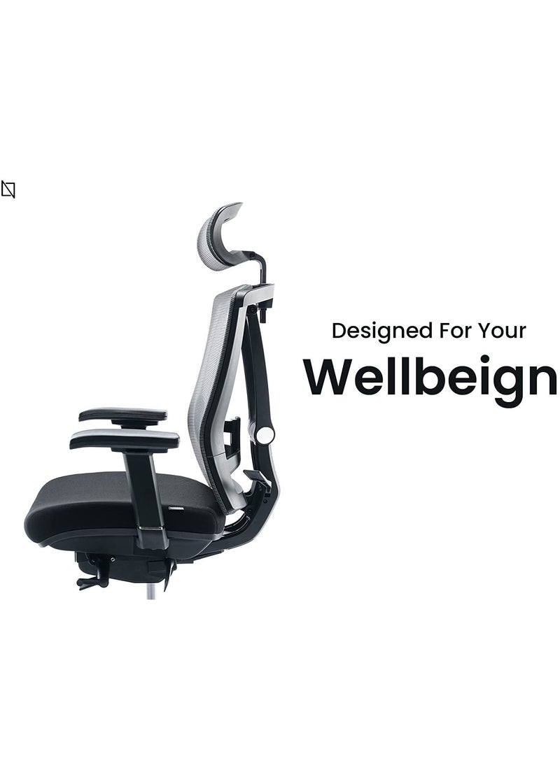 HALO Chair Premium Ergonomic Gaming & Office Chair with Multi Adjustable Features by Navodesk (Pure Black)