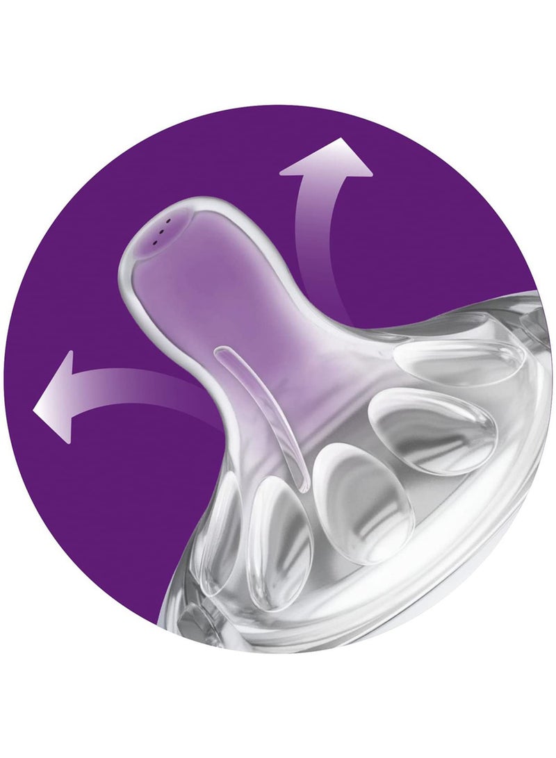 Pack Of 2 Natural 2.0 Feeding Bottle Teats Variable Flow For 3m+, Clear