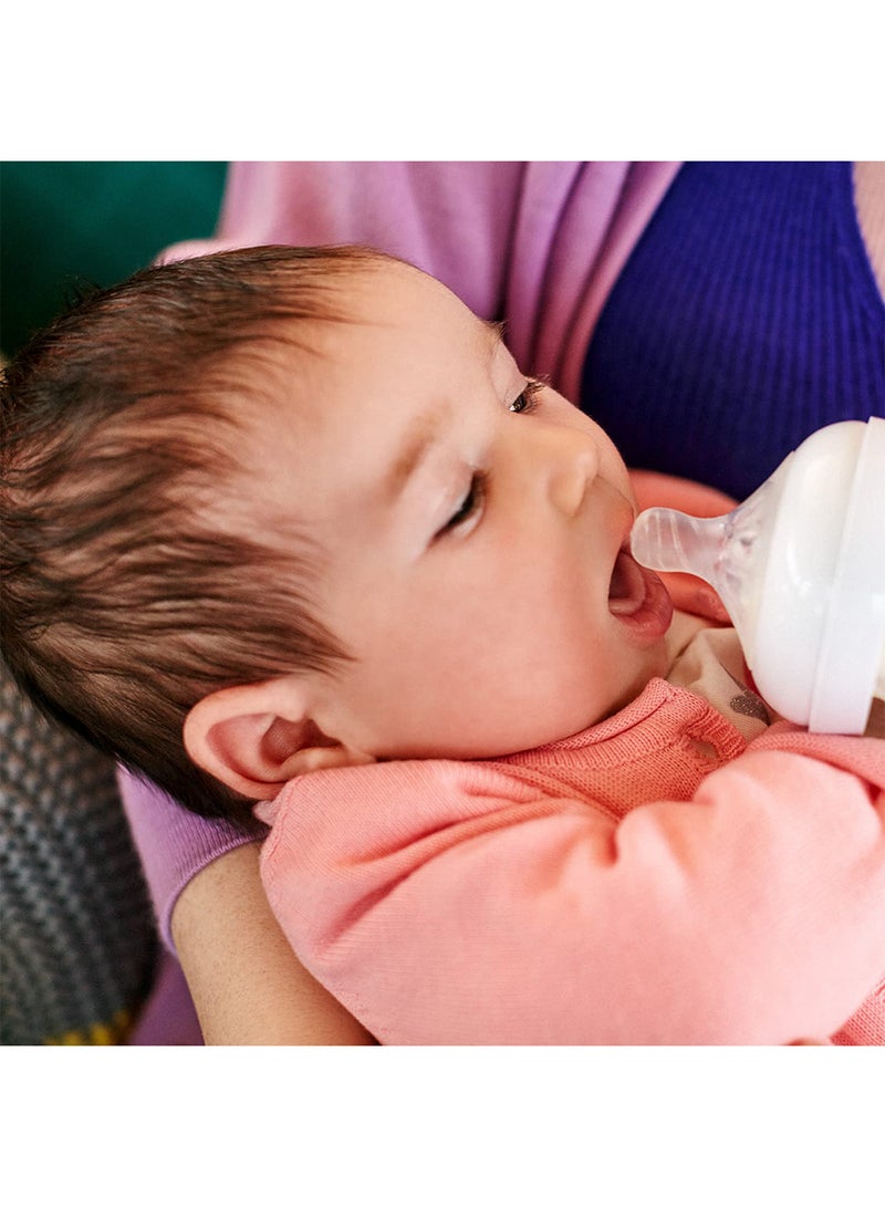 Pack Of 2 Natural 2.0 Feeding Bottle Teats Variable Flow For 3m+, Clear