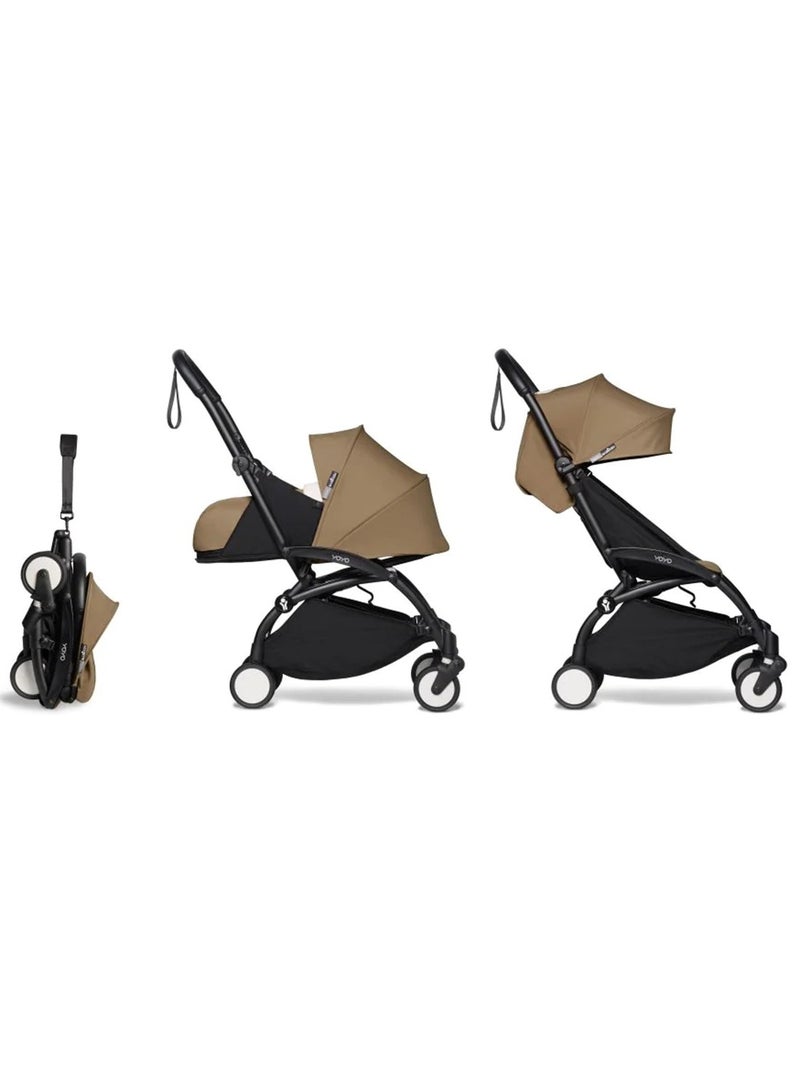 Complete Stroller Set - Black Frame With 6+ Color Pack, Taupe