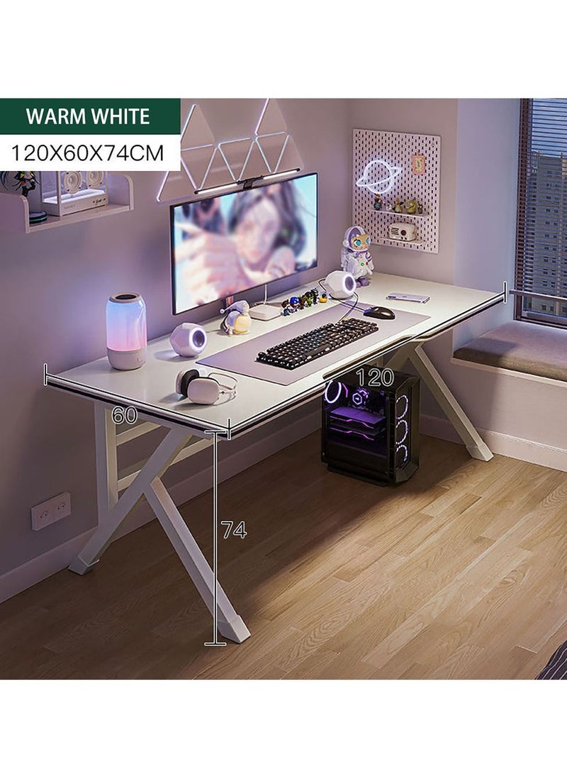 Simple White Computer Desk, Home Desktop Live Streaming Esports Desk, Office Desk Study desk （120*60*75cm）