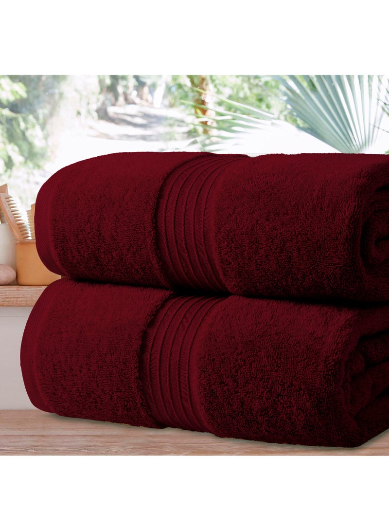 Bliss Casa 2-Piece 100% Combed Cotton Bath Sheets - 550 GSM Large Bath Towels Quick Dry Highly Absorbent - Thick Soft Hotel Quality Bathroom Towels for Bath and Spa 35x70 Inch