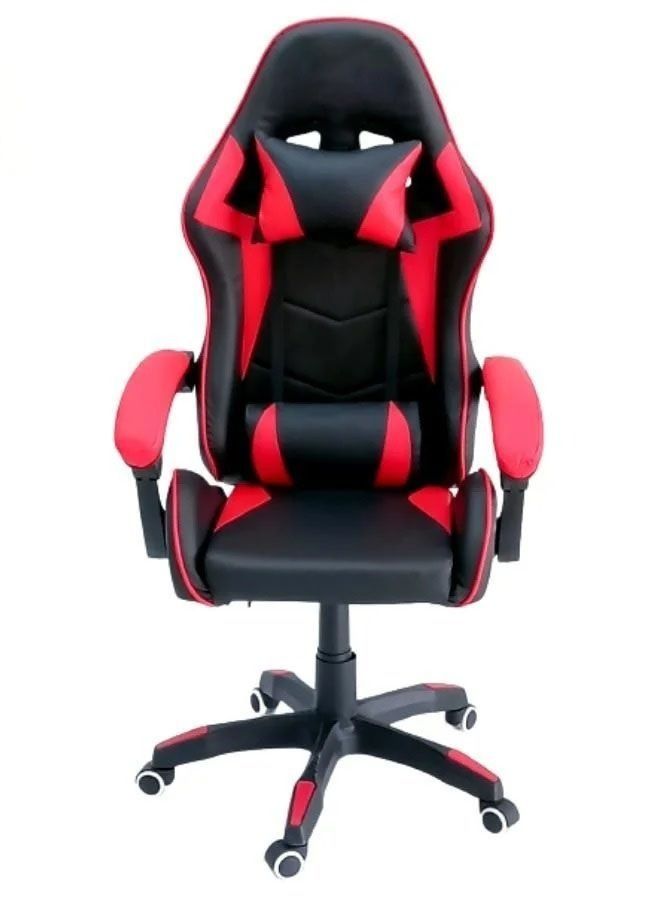 Heavy Duty Steel High-Back Racing Style With Pu Leather Bucket Seat Headrest Lumbar Support Compatible With E-Sports Chair